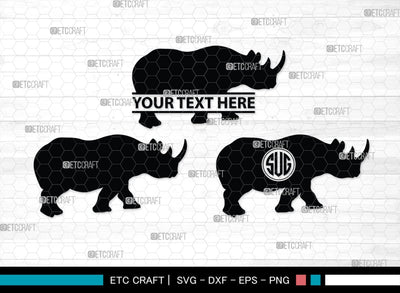 Rhinos Monogram, Rhinos Silhouette, Rhinos SVG, Rhinos Sale Svg, Rhino Svg, Rhinoceros Svg, Safari Animal Svg, SB00310 SVG ETC Craft 