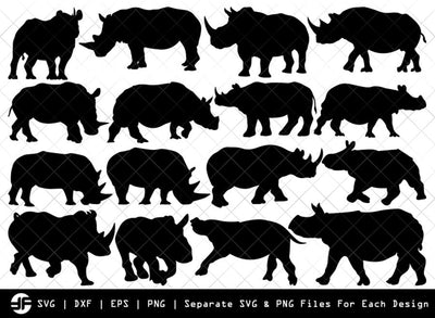 Rhinos SVG | Animal SVG | Silhouette Bundle | SVG Cut File SVG ETC Craft 