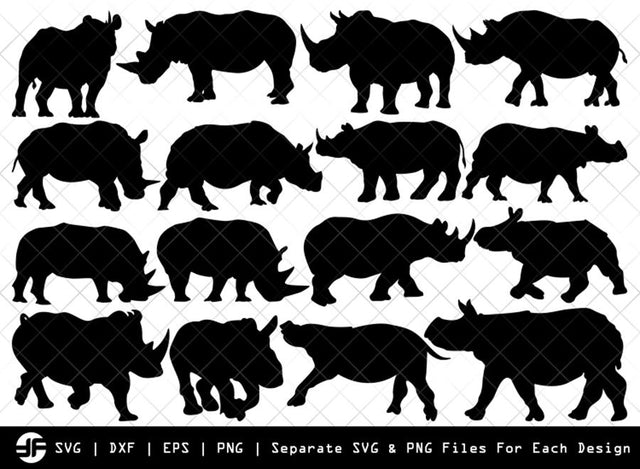 Rhinos SVG | Animal SVG | Silhouette Bundle | SVG Cut File SVG ETC Craft 