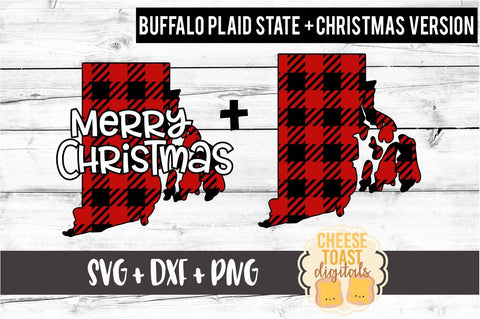 Rhode Island - Buffalo Plaid State - SVG PNG DXF Cut Files SVG Cheese Toast Digitals 
