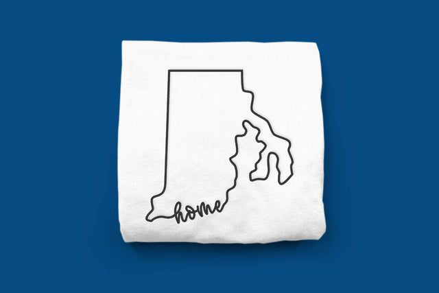 Rhode Island Home State Outline Embroidery Embroidery/Applique DESIGNS Designed by Geeks 
