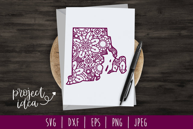 Rhode Island Mandala Zentangle SVG SavoringSurprises 