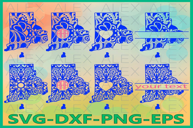 Rhode Island State Mandala SVG SVG AlexSVGStudio 