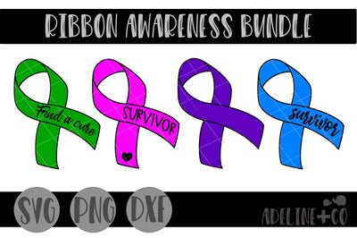 Ribbon bundle, cancer, breast cancer SVG Adeline&co 