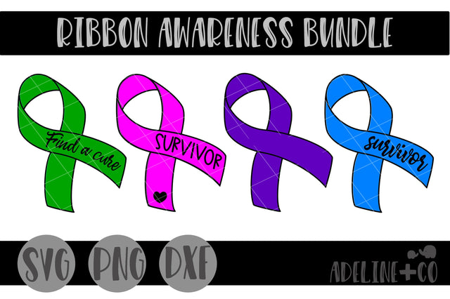Ribbon bundle, cancer, breast cancer SVG Adeline&co 