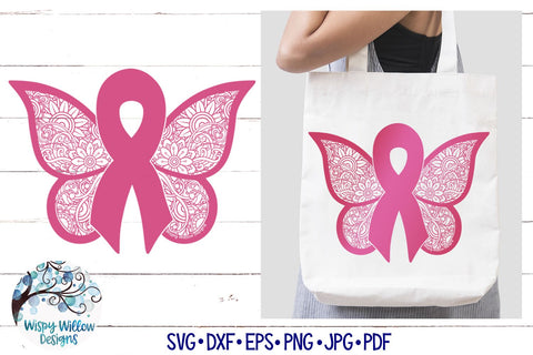 Ribbon Butterfly Zentangle SVG SVG Wispy Willow Designs 