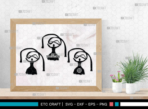 Ribbon Dancer Monogram, Ribbon Dancer Silhouette, Ribbon Dancer SVG, Dancer Svg, Ballet Ribbon Svg, Gymnastic Svg, SB00399 SVG ETC Craft 