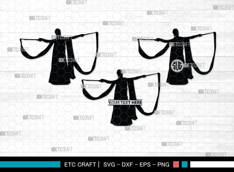 Ribbon Dancer Monogram, Ribbon Dancer Silhouette, Ribbon Dancer SVG, Dancer Svg, Ballet Ribbon Svg, Gymnastic Svg, SB00399 SVG ETC Craft 