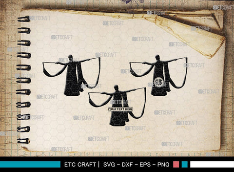 Ribbon Dancer Monogram, Ribbon Dancer Silhouette, Ribbon Dancer SVG, Dancer Svg, Ballet Ribbon Svg, Gymnastic Svg, SB00399 SVG ETC Craft 