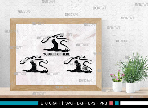 Ribbon Dancer Monogram, Ribbon Dancer Silhouette, Ribbon Dancer SVG, Dancer Svg, Ballet Ribbon Svg, Gymnastic Svg, SB00399 SVG ETC Craft 