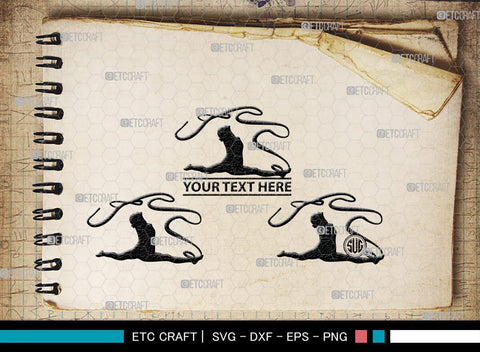 Ribbon Dancer Monogram, Ribbon Dancer Silhouette, Ribbon Dancer SVG, Dancer Svg, Ballet Ribbon Svg, Gymnastic Svg, SB00399 SVG ETC Craft 