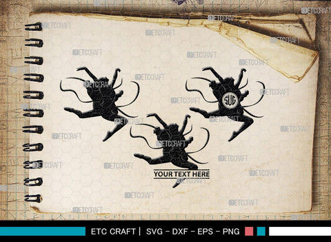 Ribbon Dancer Monogram, Ribbon Dancer Silhouette, Ribbon Dancer SVG, Dancer Svg, Ballet Ribbon Svg, Gymnastic Svg, SB00399 SVG ETC Craft 