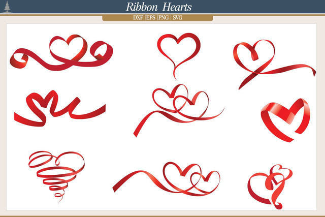 Ribbon Hearts SVG AfterTenDesign 