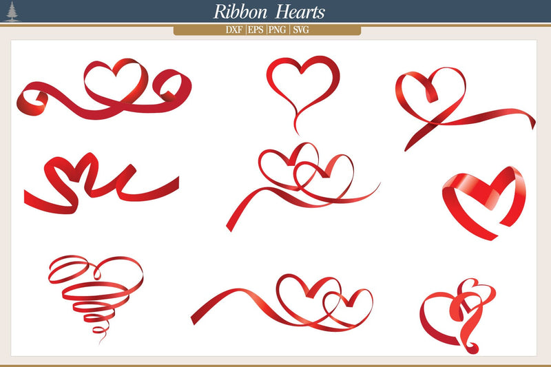 Ribbon Hearts SVG AfterTenDesign 
