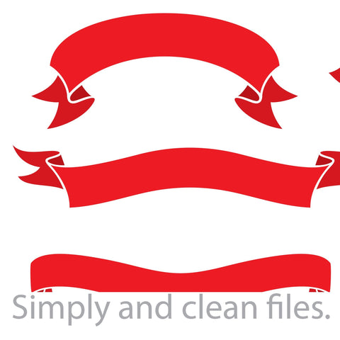 Ribbons or banners icons set SVG TribaliumArtSF 