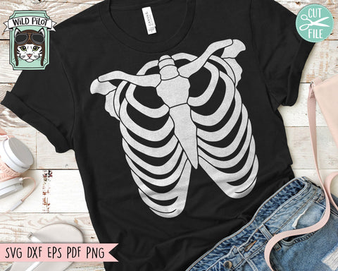 Ribcage SVG, Skeleton SVG, Halloween SVG< Skeleton png, Rib Cage Clipart, Halloween Clipart, Witchy svg, Halloween png, Bones svg, Spooky svg SVG Wild Pilot 