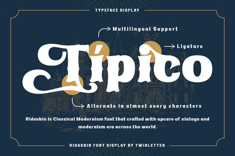 Ridasbin | Serif Classic Modernism Font twinletter 