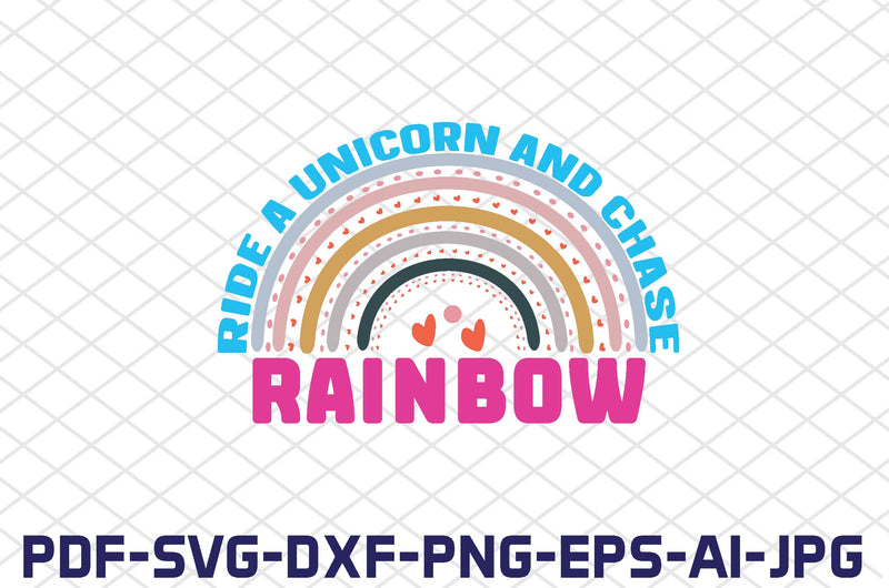 ride a unicorn and chase rainbow SVG farhad farhad 
