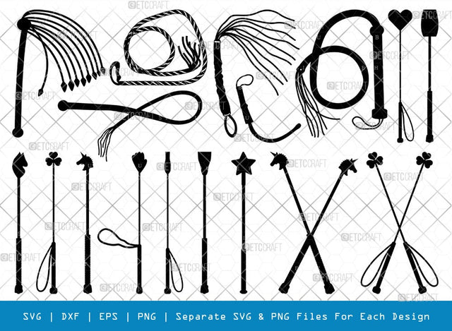 Riding Crops SVG Cut Files | Riding Crops Silhouette | Equestrian Themed Svg | Horse Cops Svg | Equestrian Svg | Horse Whip Svg | Riding Crops Bundle SVG ETC Craft 