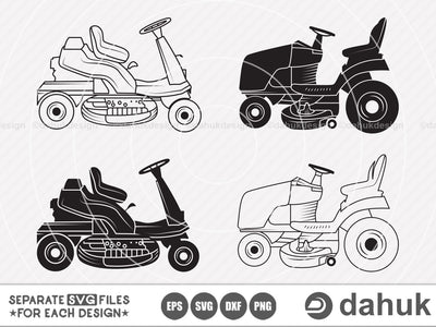 Riding Mower SVG, lawn Mower svg, lawn Care, Mower Care svg, Cut file, for silhouette, svg, eps, dxf, Cricut design space, vinyl cut files SVG dahukdesign 