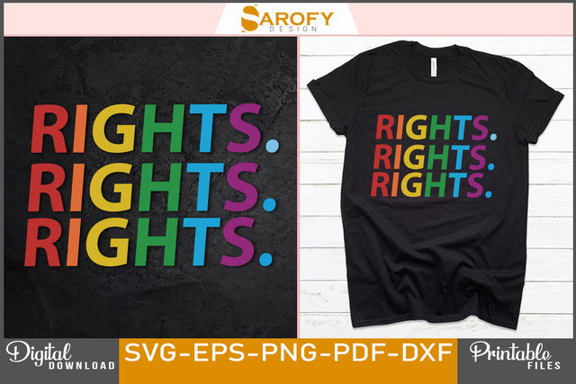 Rights LGBTQ gay pride month awareness T-shirt SVG EPS PNG SVG Sarofydesign 