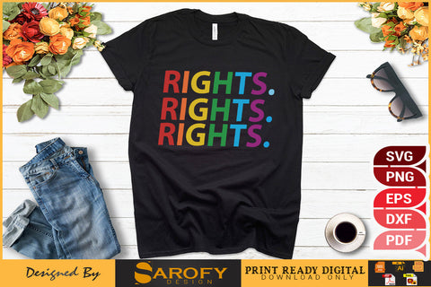 Rights LGBTQ gay pride month awareness T-shirt SVG EPS PNG SVG Sarofydesign 