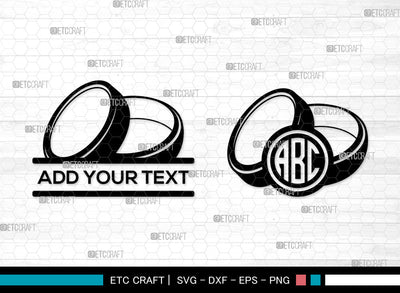 Ring Monogram SVG, Split Monogram, Engagement Rings SVG, Diamond Ring Svg, Wedding Bands Svg, Couple Rings Svg, Ring SVG ETC Craft 