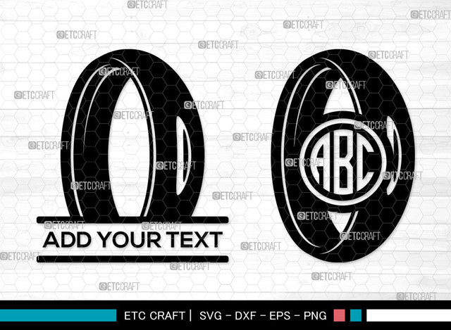 Ring Monogram SVG, Split Monogram, Engagement Rings SVG, Diamond Ring Svg, Wedding Bands Svg, Couple Rings Svg, Ring SVG ETC Craft 