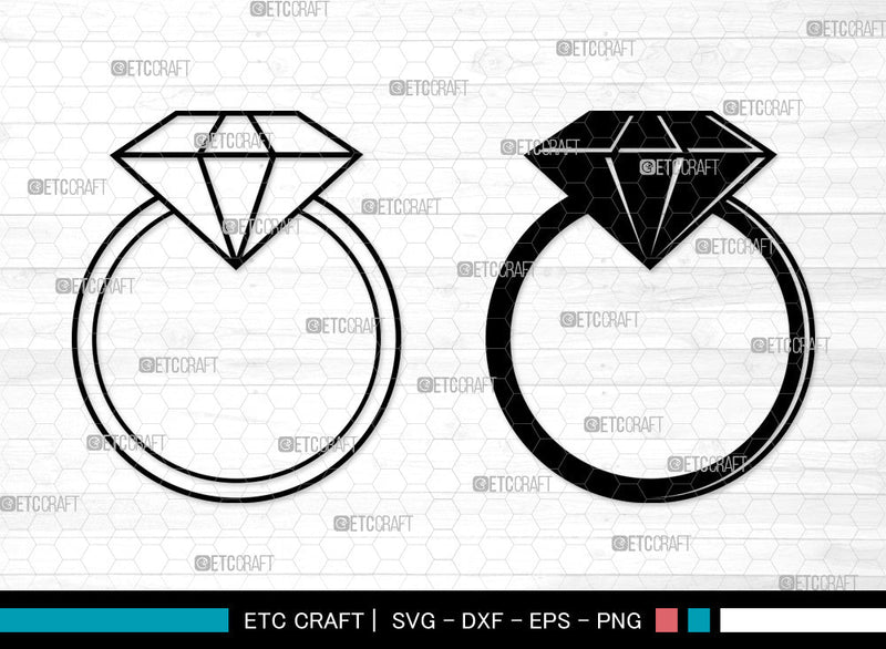 Ring SVG, Engagement Rings SVG, Diamond Ring Svg, Wedding Bands Svg, Couple Rings Svg, Ring SVG ETC Craft 
