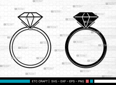 Ring SVG, Engagement Rings SVG, Diamond Ring Svg, Wedding Bands Svg, Couple Rings Svg, Ring SVG ETC Craft 