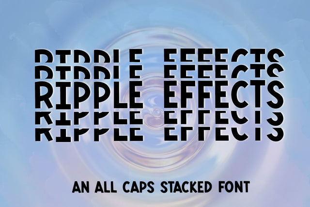 Ripple Effects - An all caps stacked font Font Stacy's Digital Designs 