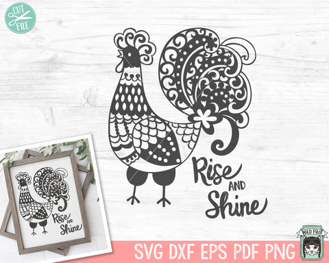 Rise And Shine Rooster SVG Cut File SVG Wild Pilot 