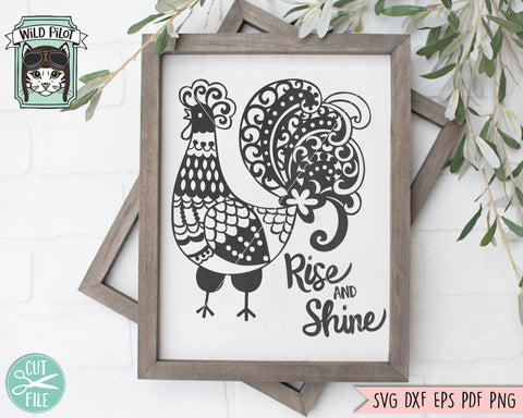 Rise And Shine Rooster SVG Cut File SVG Wild Pilot 