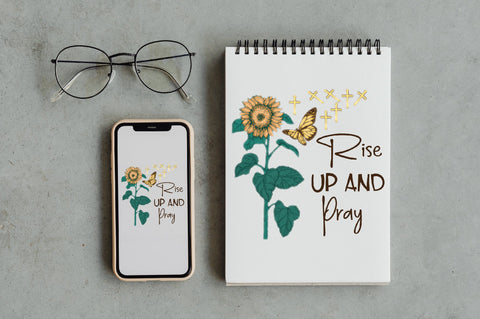 Rise Up and Pray Sunflower Butterfly PNG Sublimation Jagonath Roy 