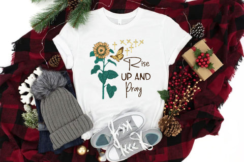 Rise Up and Pray Sunflower Butterfly PNG Sublimation Jagonath Roy 