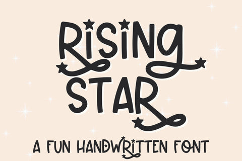 Rising Star, Cute Handwritten Font with Stars - So Fontsy