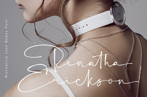 Rithalica Jope Babes luxury chic handwritten font Font Akrt Std 