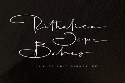 Rithalica Jope Babes luxury chic handwritten font Font Akrt Std 