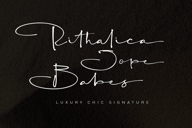Rithalica Jope Babes luxury chic handwritten font Font Akrt Std 