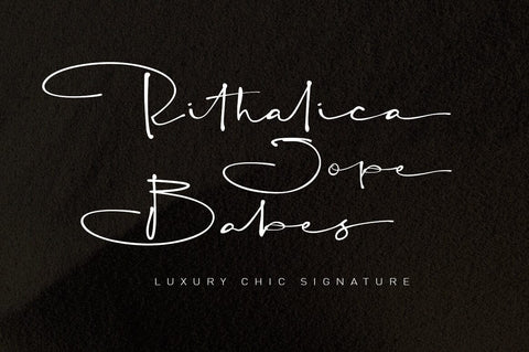 Rithalica Jope Babes luxury chic handwritten font Font Akrt Std 