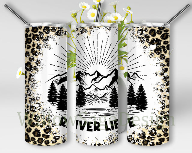 River Life 20oz Skinny Tumbler, River Life Because Beaches Be Salty Tumbler Png, River Leopard Tumbler Wrap, River Tumbler Template, Instant Download Sublimation WillowSageDesign 