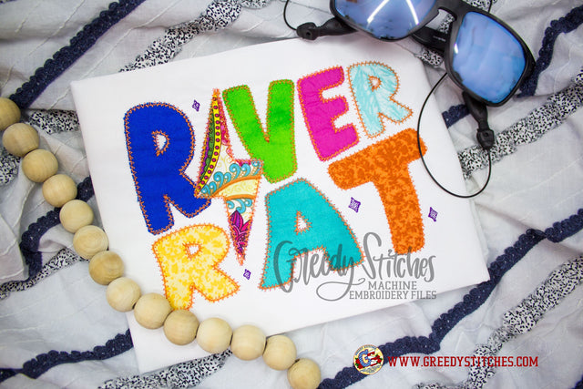 River Rat lightning Bolt Zigzag Applique Machine Embroidery Design Embroidery/Applique DESIGNS Greedy Stitches 