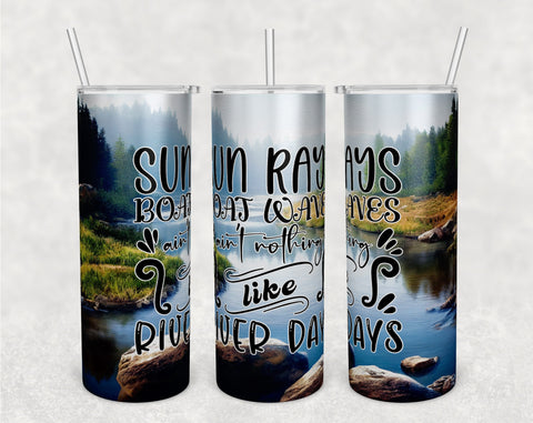 River Tumbler Wraps Bundle, 20 Oz Skinny Tumbler River Sublimation Designs, River Quotes Tumbler PNG, Seamless Tumbler PNG, 5 Designs Sublimation HappyDesignStudio 