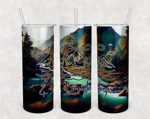 River Tumbler Wraps Bundle, 20 Oz Skinny Tumbler River Sublimation Designs, River Quotes Tumbler PNG, Seamless Tumbler PNG, 5 Designs Sublimation HappyDesignStudio 