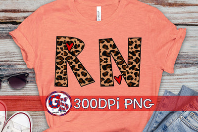 RN Nurse Leopard Print PNG for Sublimation Sublimation Greedy Stitches 