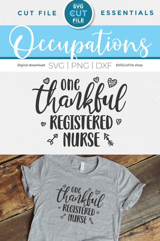 RN svg, one thankful nurse, Nursing svg, nurse appreciation svg SVG SVG Cut File 