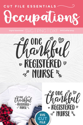 RN svg, one thankful nurse, Nursing svg, nurse appreciation svg SVG SVG Cut File 