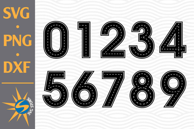 Road Numbers SVG, PNG, DXF Digital Files Include SVG SVGStoreShop 