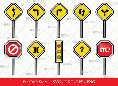 Road Sign Clipart SVG Cut File | Road Sign Svg | Road Traffic Svg | Country Roads Sign Svg | Bundle | Eps | Dxf | Png SVG ETC Craft 