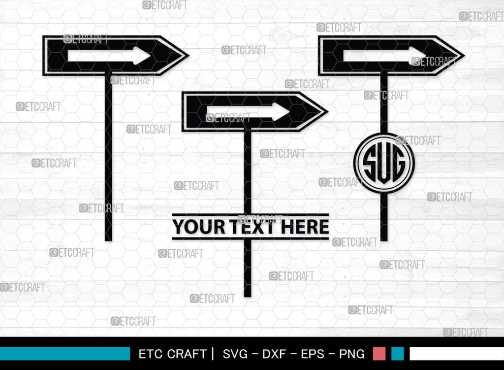 Road Sign Monogram, Road Sign Silhouette, Road Sign SVG, Highway Sign Svg, Crossroads Svg